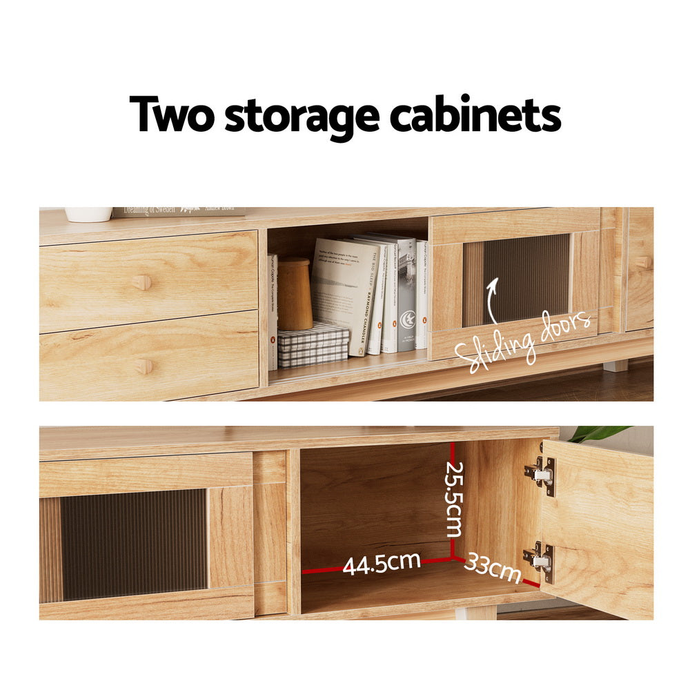 Artiss 180CM TV Cabinet Entertainment Unit Pine