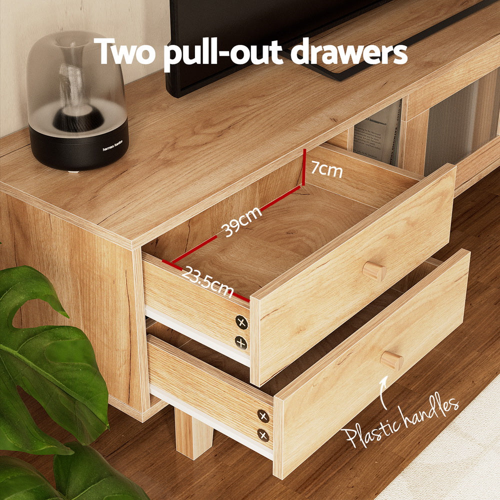 Artiss 180CM TV Cabinet Entertainment Unit Pine