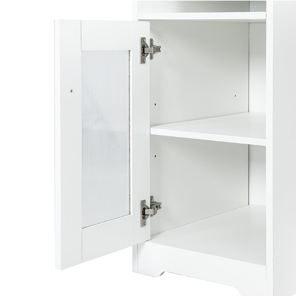 Artiss 150cm L-Shape Computer Desk White Shelves Cabinet