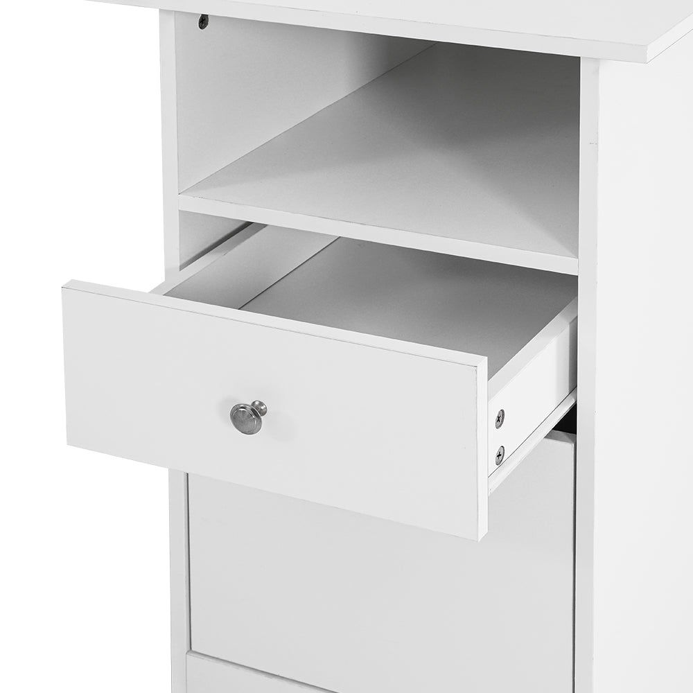 Artiss 150cm L-Shape Computer Desk White Shelves Cabinet