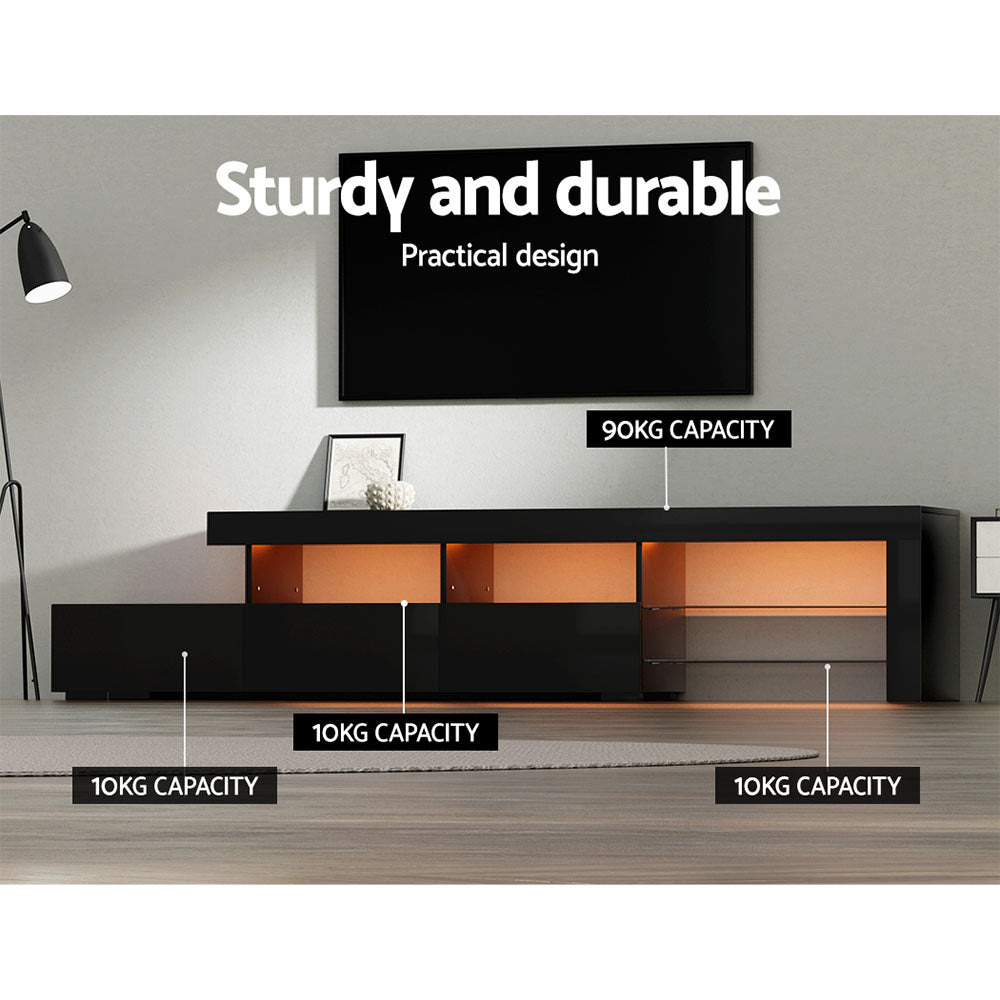 Caya 215cm TV Cabinet Entertainment Unit LED Black