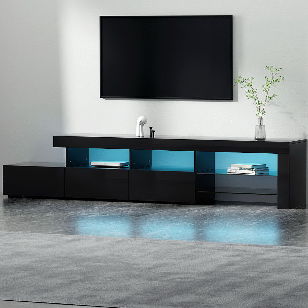 Caya 215cm TV Cabinet Entertainment Unit LED Black