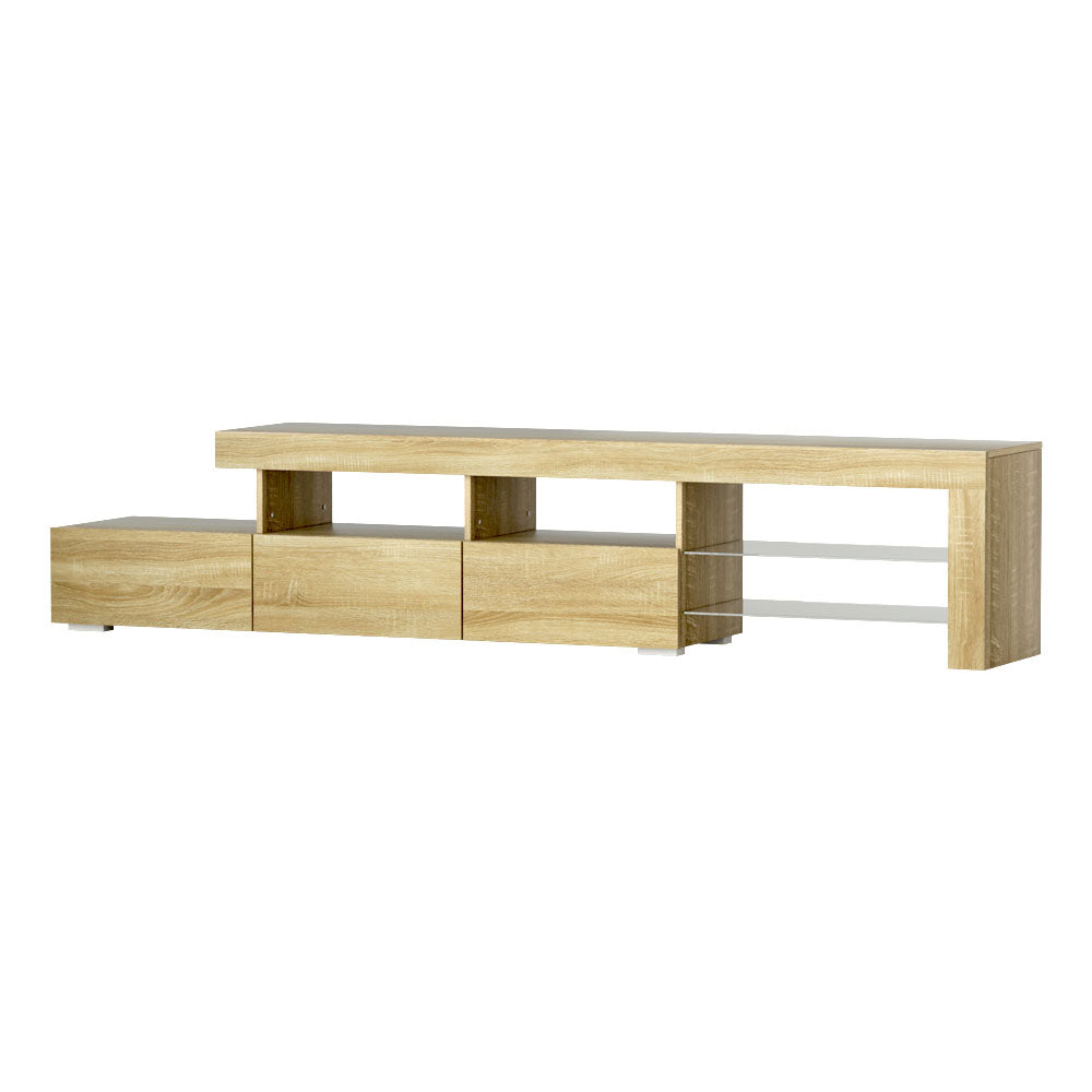 Caya 215cm TV Cabinet LED Entertainment Unit Pine