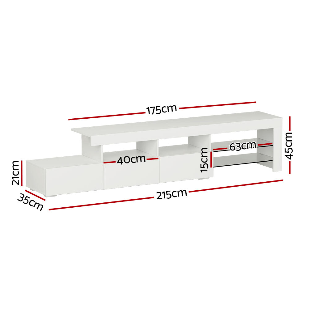 Caya 215cm LED TV Cabinet Entertainment Unit White