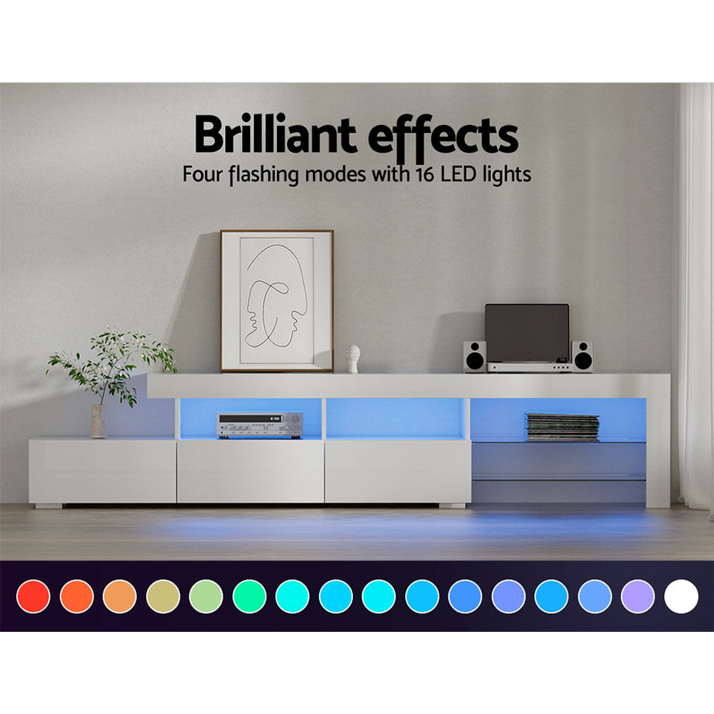 Caya 215cm LED TV Cabinet Entertainment Unit White