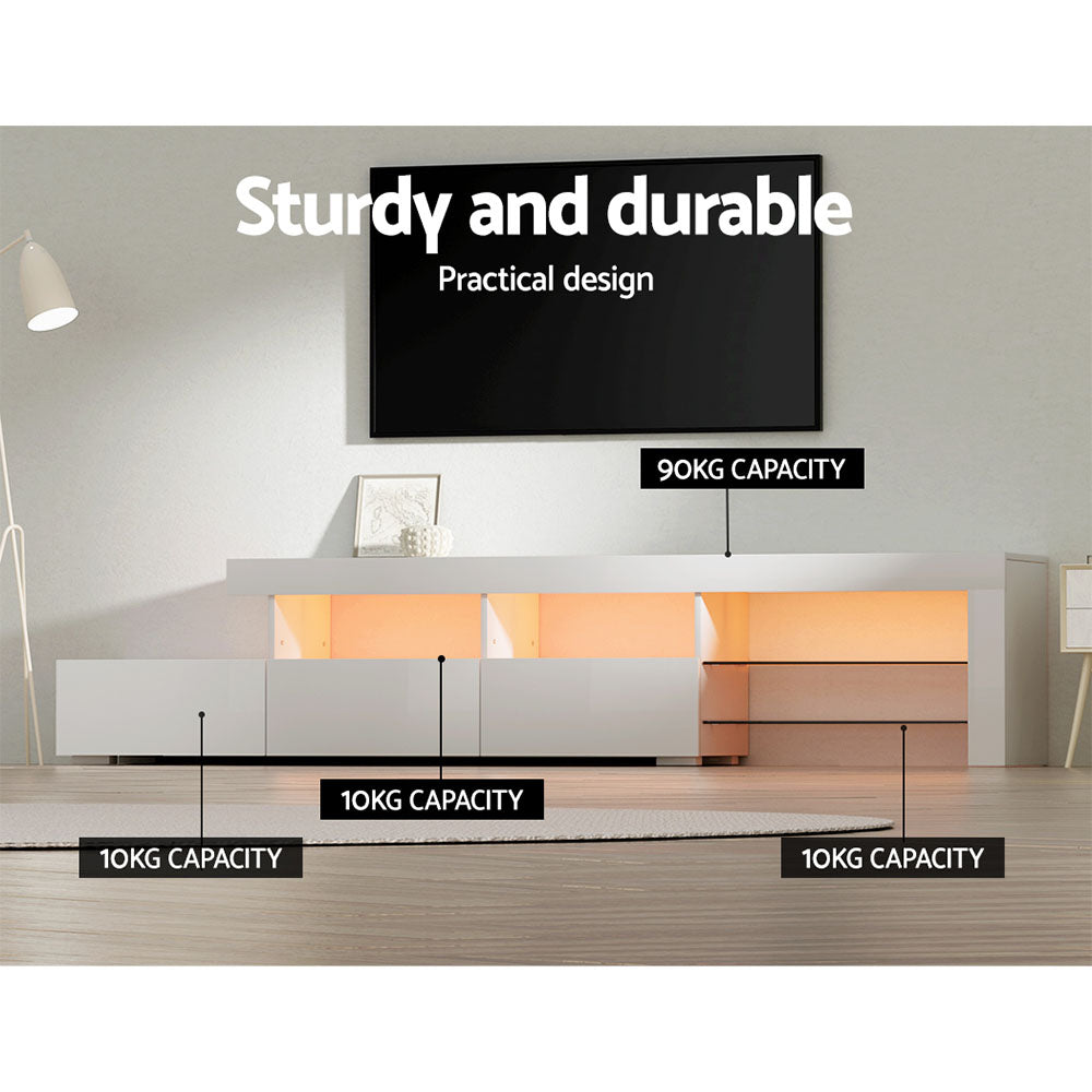 Caya 215cm LED TV Cabinet Entertainment Unit White