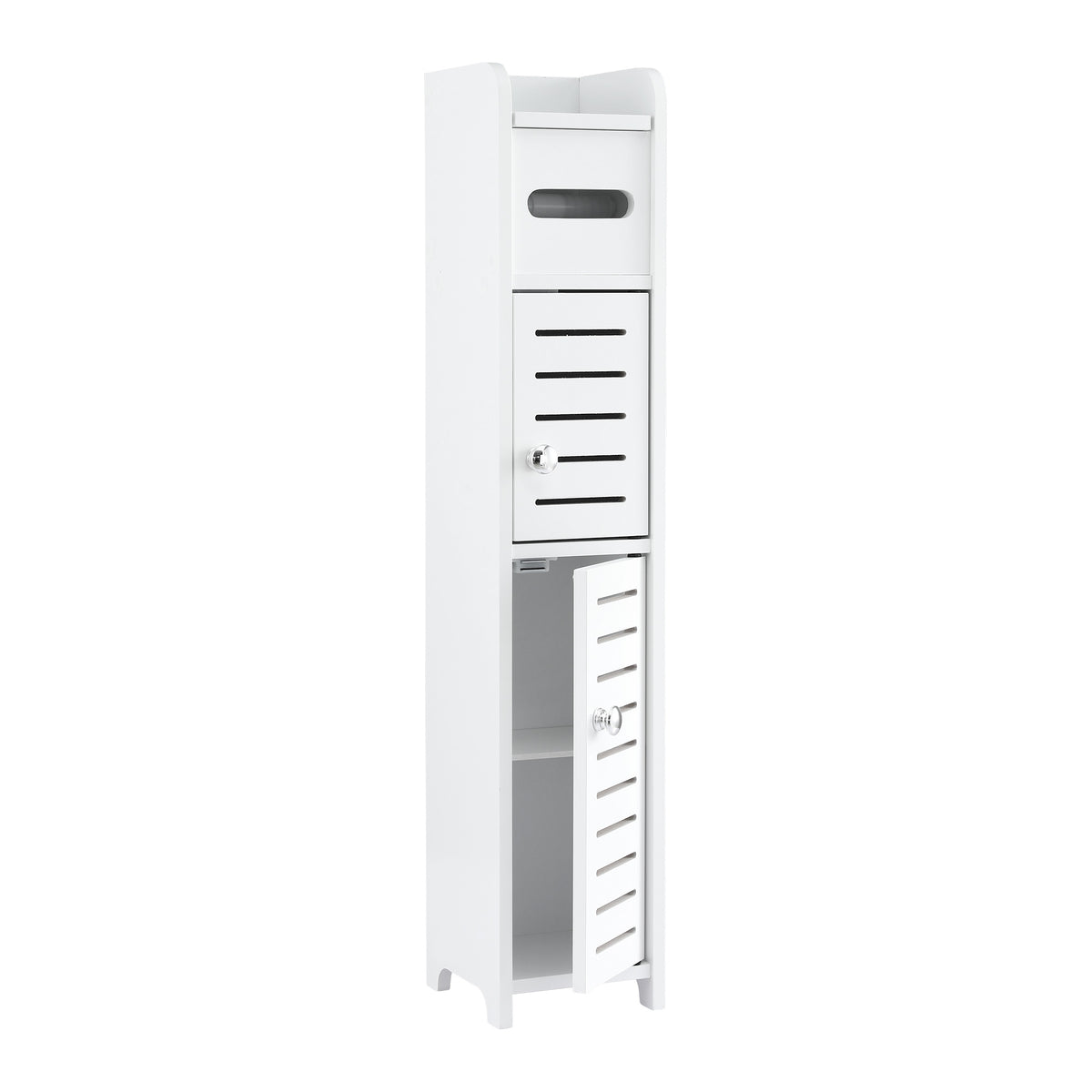 Artiss 3-Tier Slim Bathroom Storage Cabinet Toilet Paper Holder White