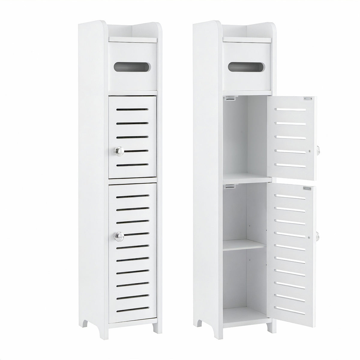 Artiss 3-Tier Slimline Bathroom Storage Cabinet White