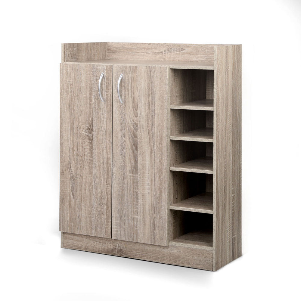 Clair Pine Shoe Rack Cabinet 21 Pairs Adjustable Shelves