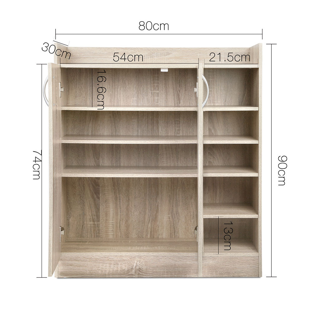 Clair Pine Shoe Rack Cabinet 21 Pairs Adjustable Shelves