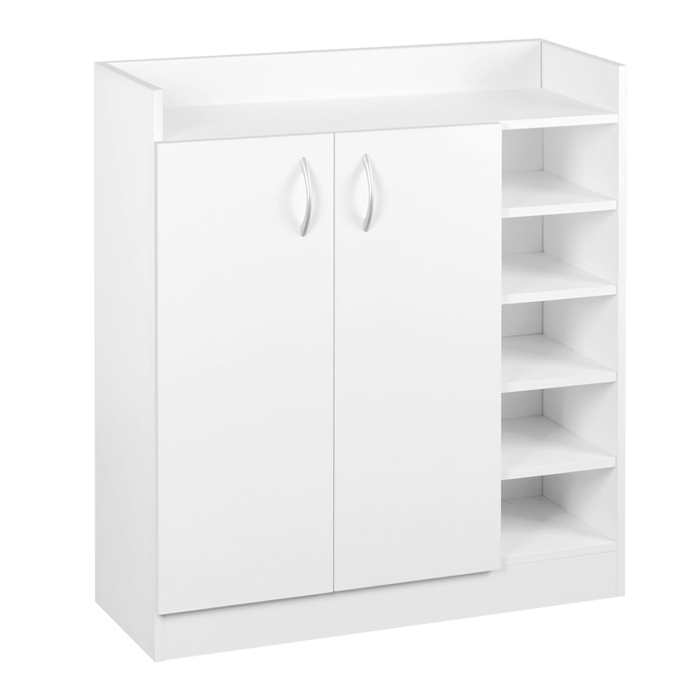 Clair Shoe Rack Cabinet 21 Pairs Adjustable Shelves White
