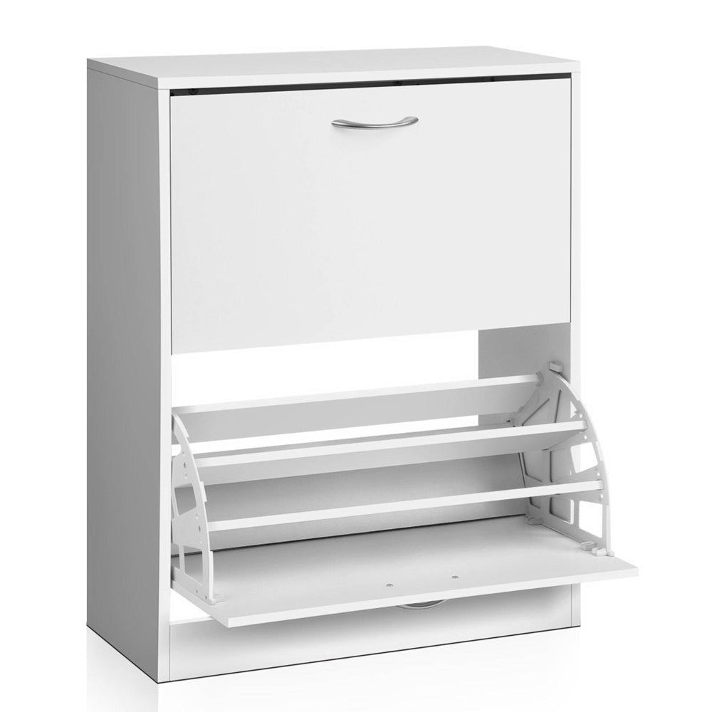 Iris Shoe Cabinet Adjustable Shelves 24 Pairs White