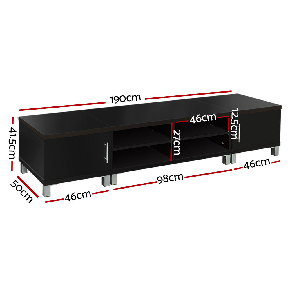 Danson 190cm TV Cabinet Entertainment Unit Black