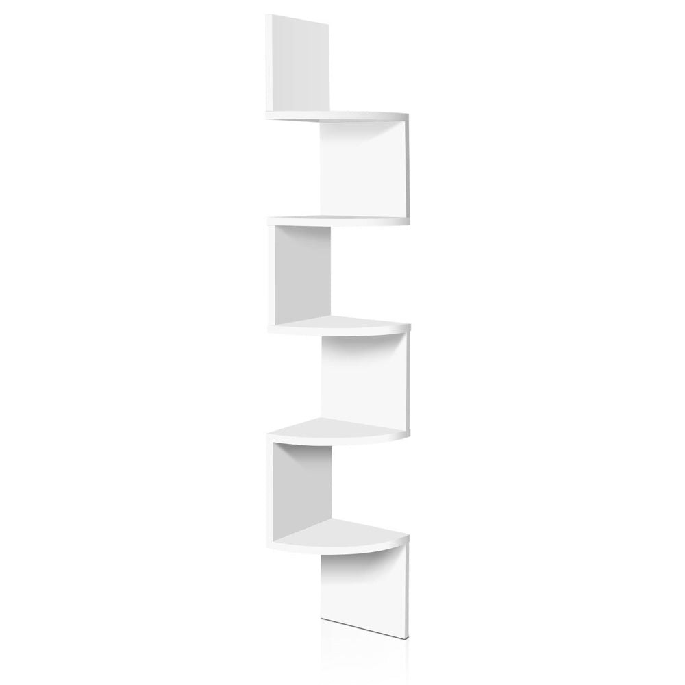 Artiss 5-Tier Corner Floating Wall Shelf White
