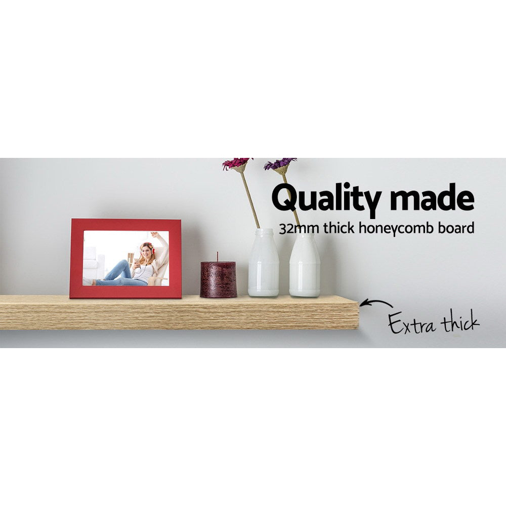 Floating Wall Shelf Set 3-Piece Oak