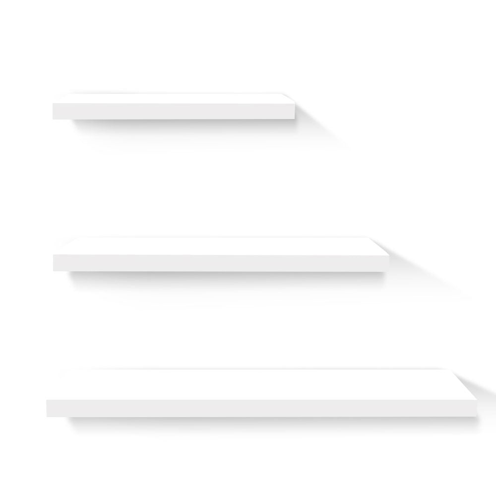 Artiss Floating Wall Shelf Set of 3 White 40cm 60cm 80cm