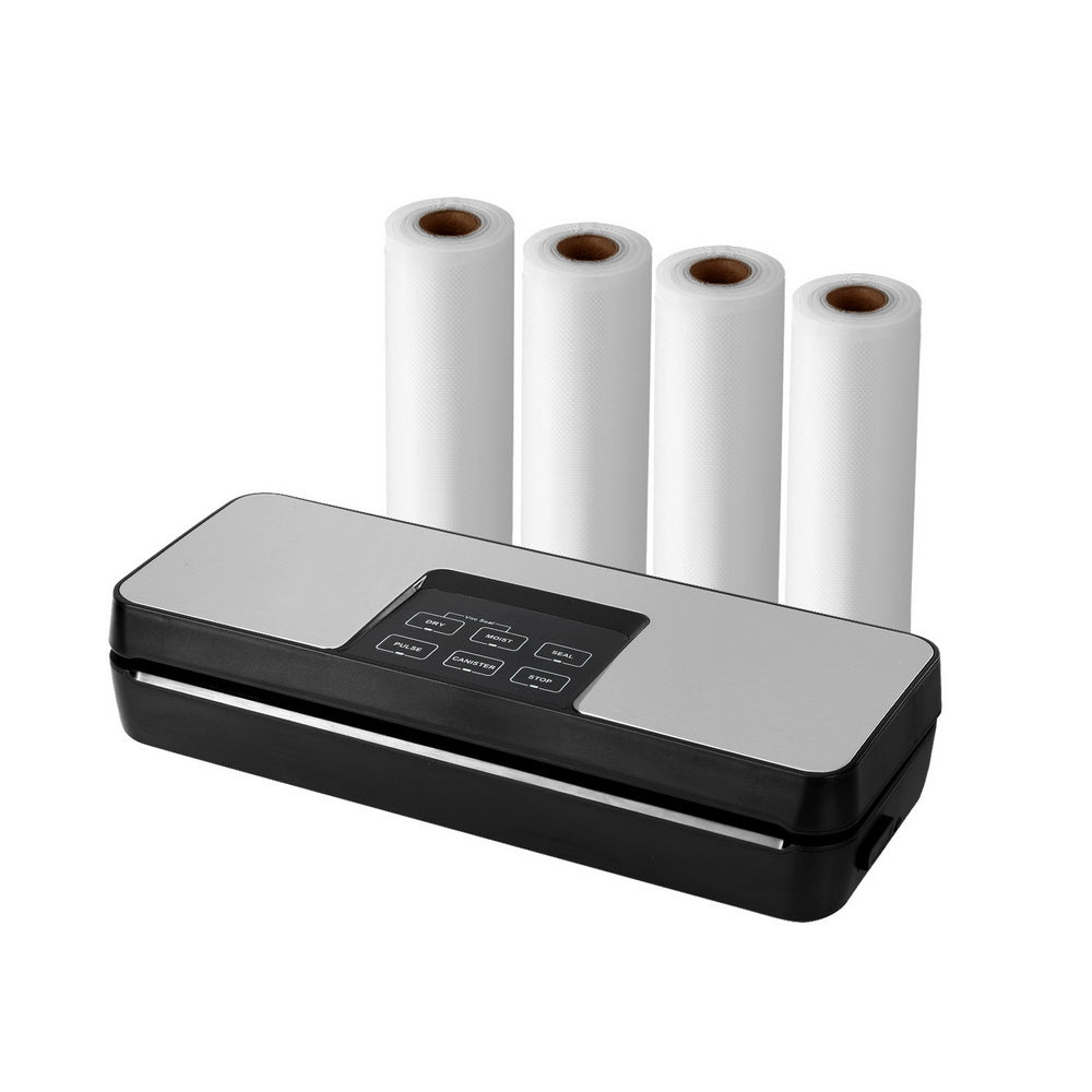 Devanti Food Vacuum Sealer Machine with Built-in Cutter and 4 Rolls