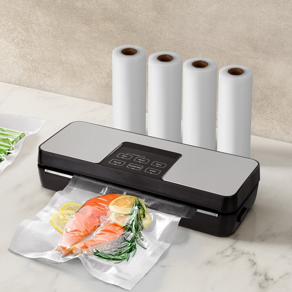 Devanti Automatic Vacuum Sealer Machine 5 Modes Silver Black