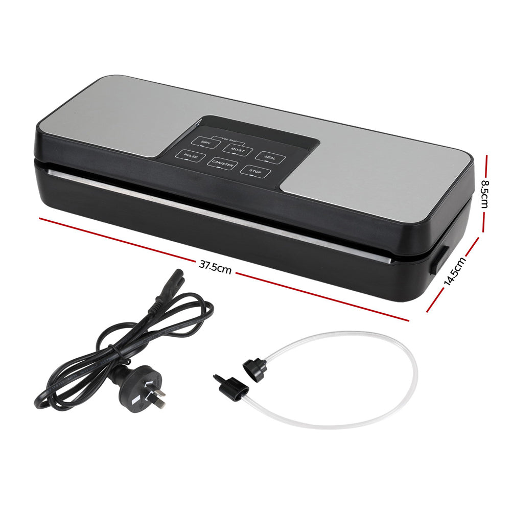 Devanti 30cm Vacuum Sealer Machine Auto Seal Slide Cutter Silver Black