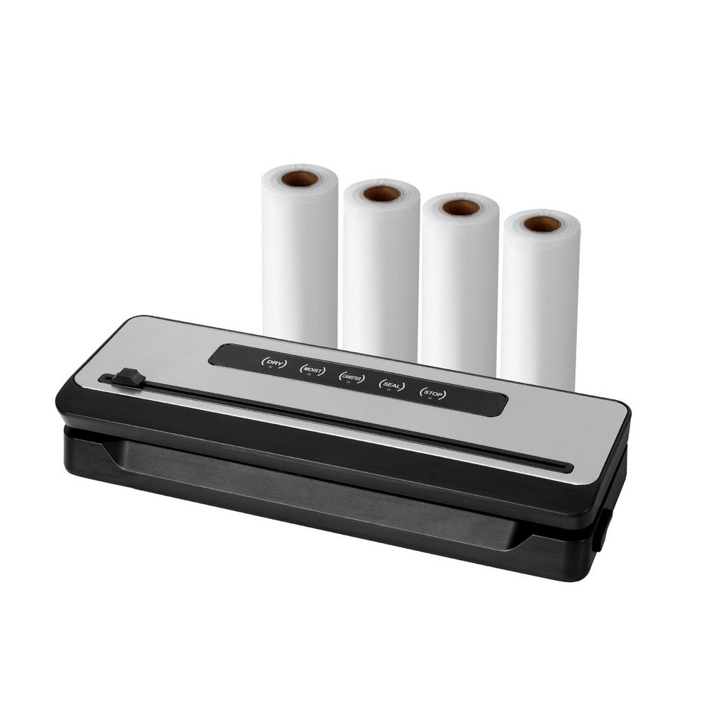Devanti Food Vacuum Sealer Machine 4 Modes Cutter Silver/Black