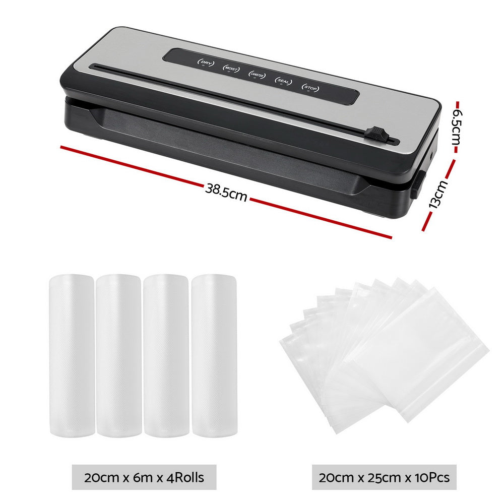 Devanti Vacuum Sealer Machine 5 Modes Silver/Black