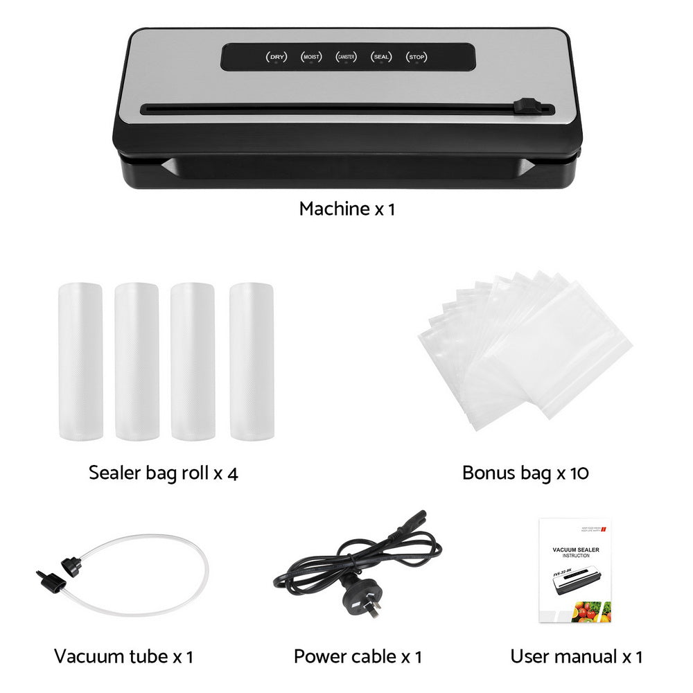 Devanti Vacuum Sealer Machine 5 Modes Silver/Black