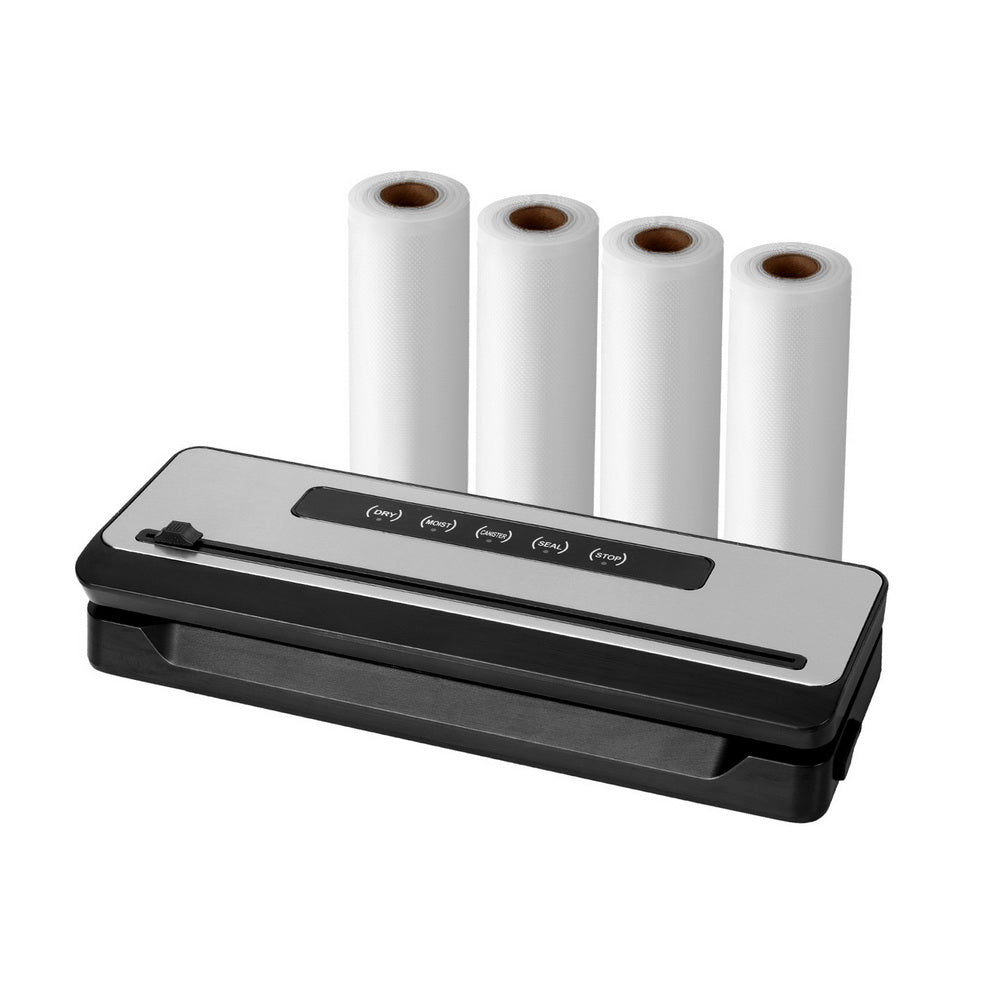 Devanti 120W Vacuum Sealer Machine 5 Modes Silver Black