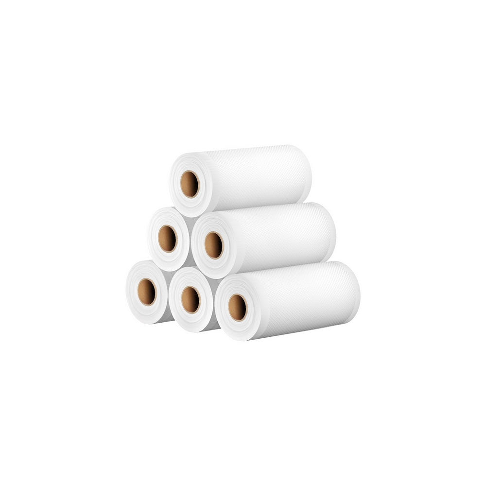 6-Roll Vacuum Sealer Bags 15cm x 6m Transparent Food Storage Saver