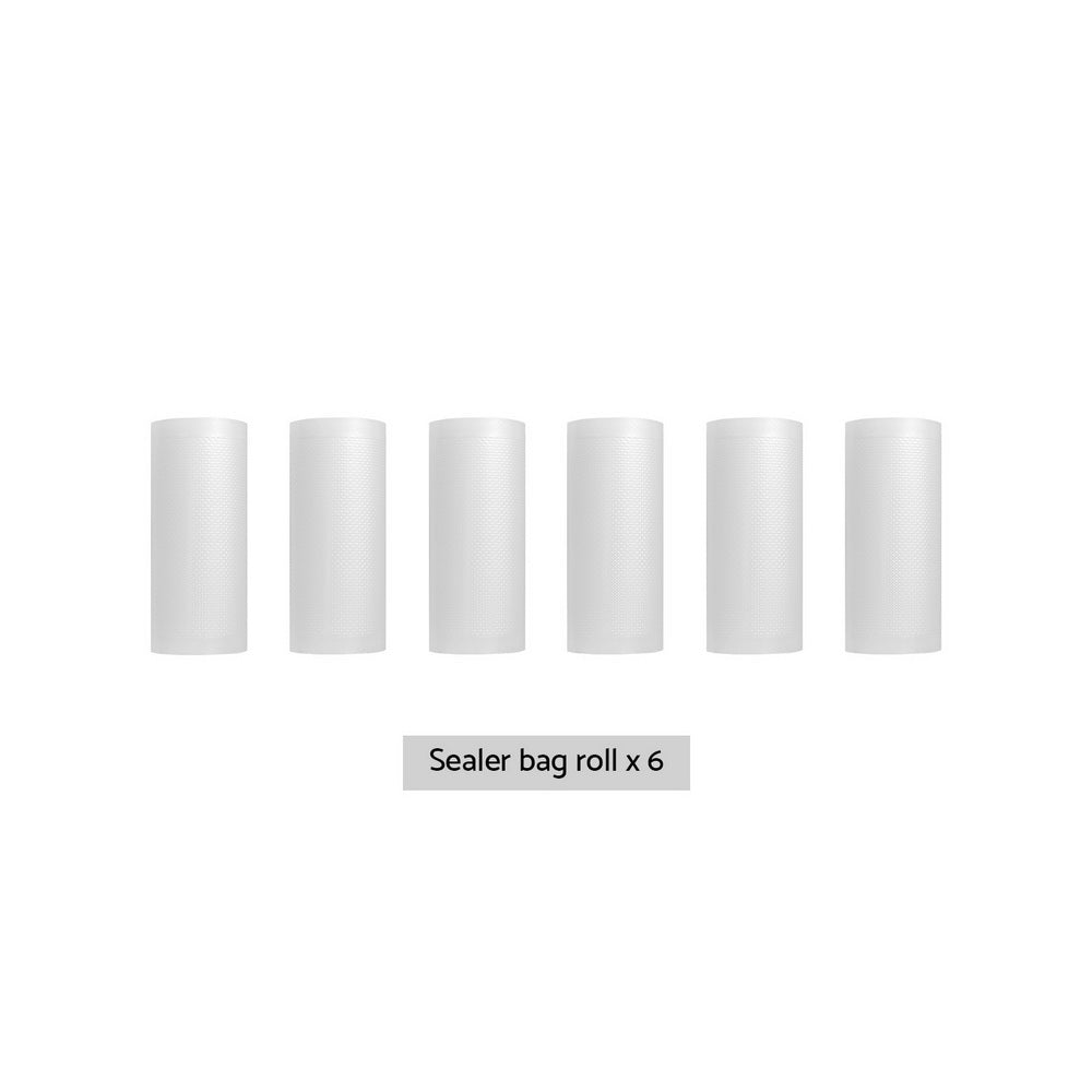 6-Roll Vacuum Sealer Bags 15cm x 6m Transparent Food Storage Saver