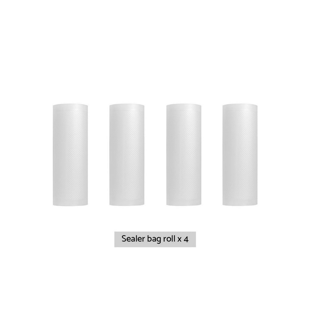 4 Rolls 20cm Vacuum Sealer Bags Transparent Heat Sealing Storage Saver