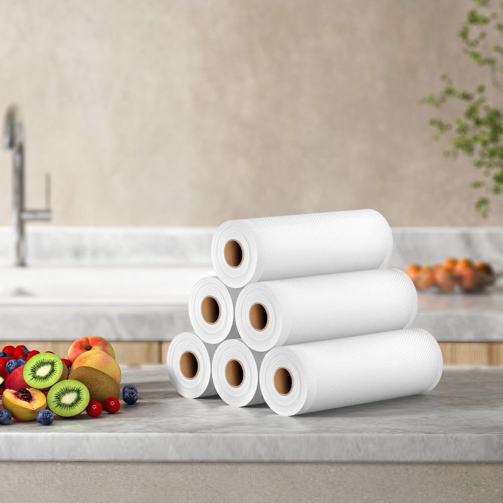 6-Roll 20cm Vacuum Sealer Bags Transparent Heat-Sealing Pack
