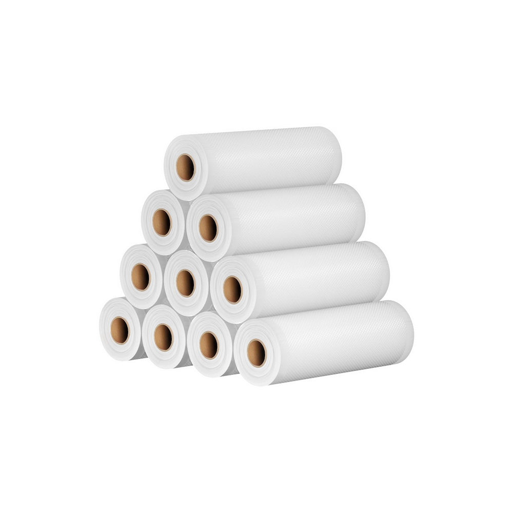 10 Rolls 20cm x 6m Food Vacuum Sealer Bags Transparent