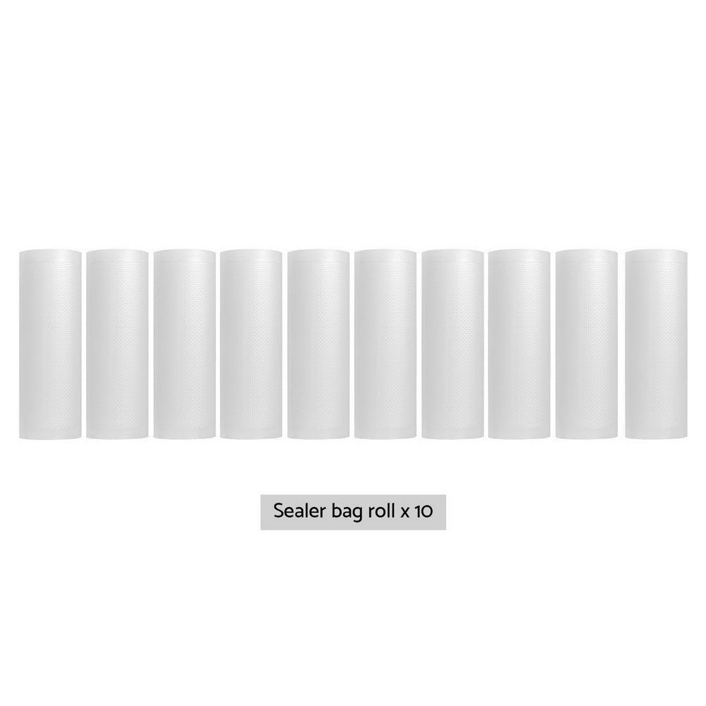 10 Rolls 20cm x 6m Food Vacuum Sealer Bags Transparent