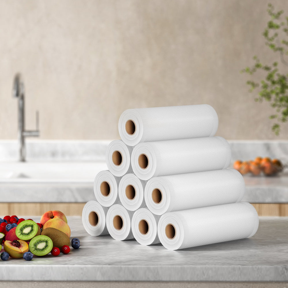 10 Rolls 20cm x 6m Food Vacuum Sealer Bags Transparent