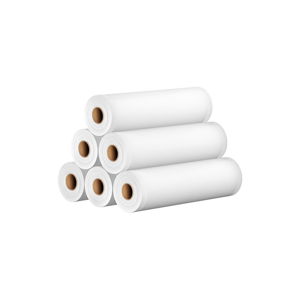 6-Pack 25cm Vacuum Sealer Bags Rolls Transparent
