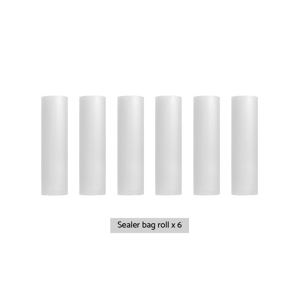 6-Pack 25cm Vacuum Sealer Bags Rolls Transparent