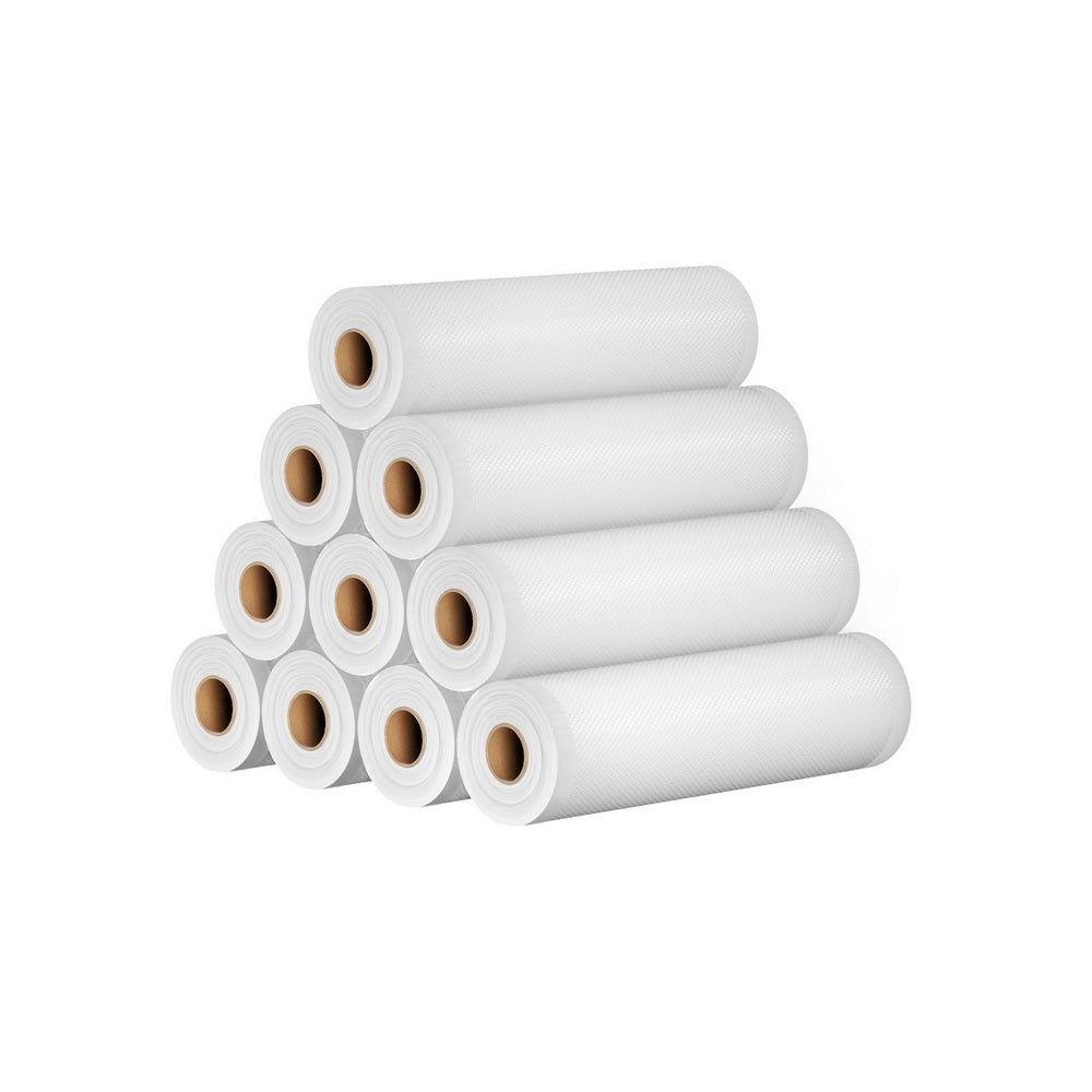 10-Roll Vacuum Sealer Bags 25cm x 6m Transparent