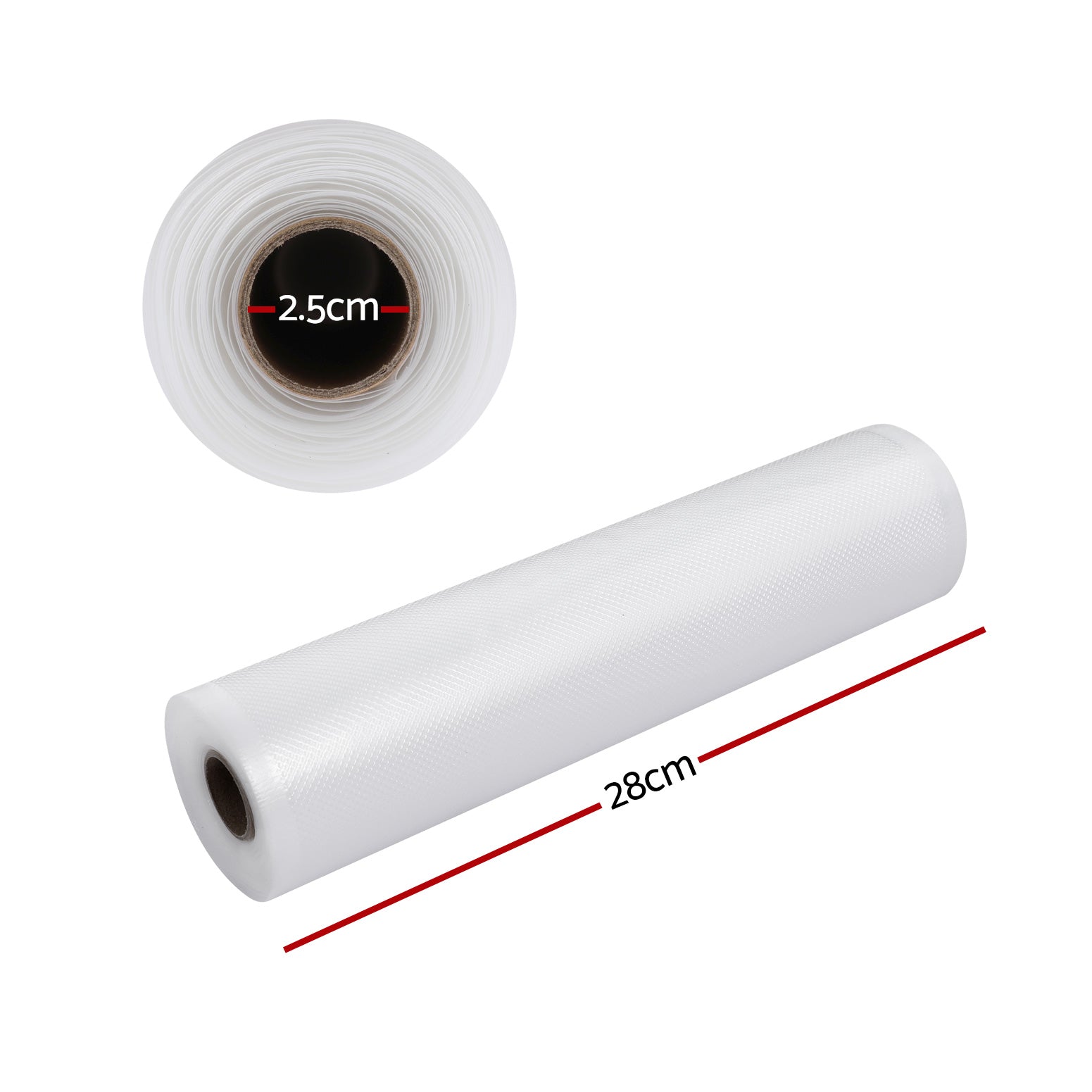 28cm x 6m Vacuum Sealer Bags 2-Pack Transparent