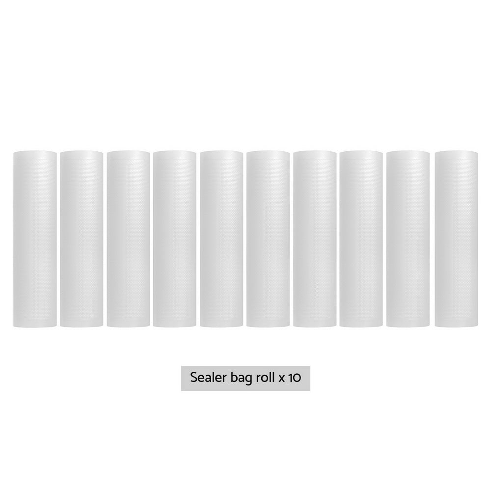 10 Rolls Vacuum Sealer Bags 28CMx6M Transparent Food Storage Saver
