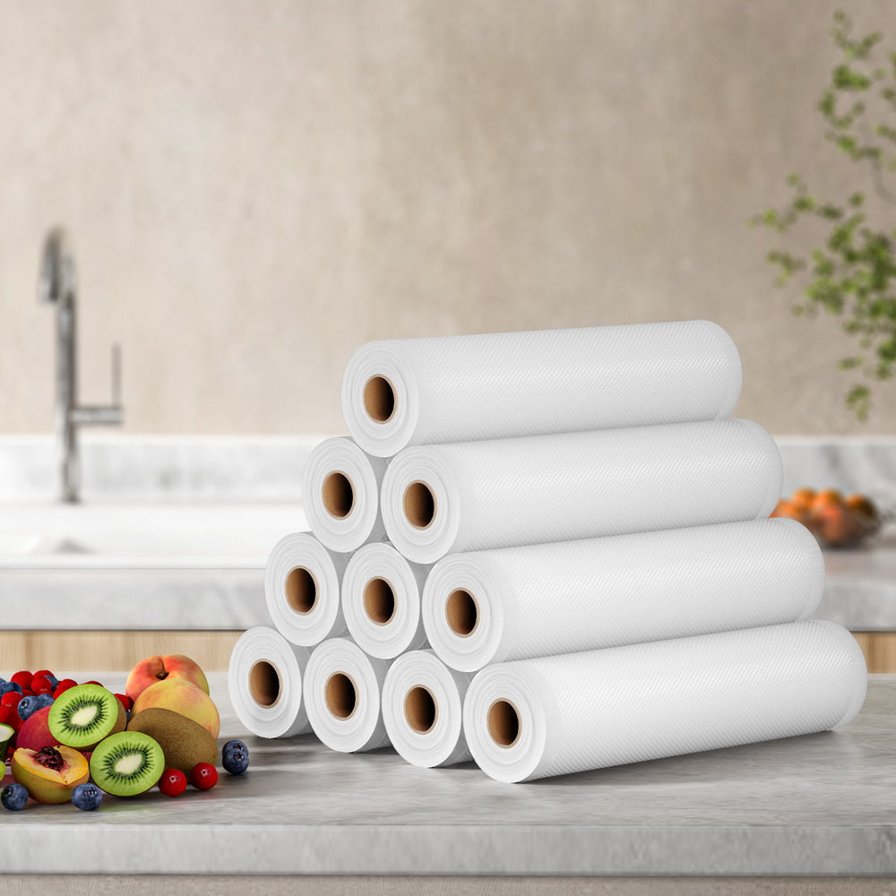 10 Rolls Vacuum Sealer Bags 28CMx6M Transparent Food Storage Saver