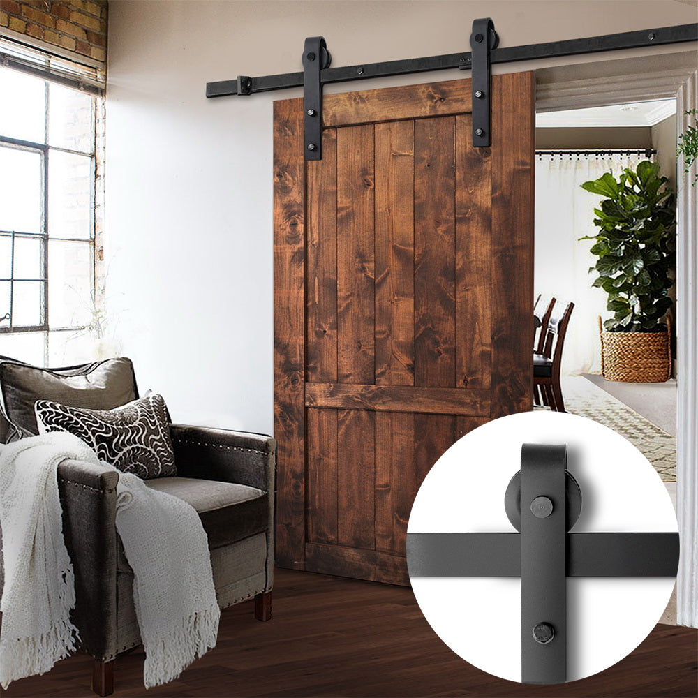 Cefito 2.44m Sliding Barn Door Hardware Track Set Black