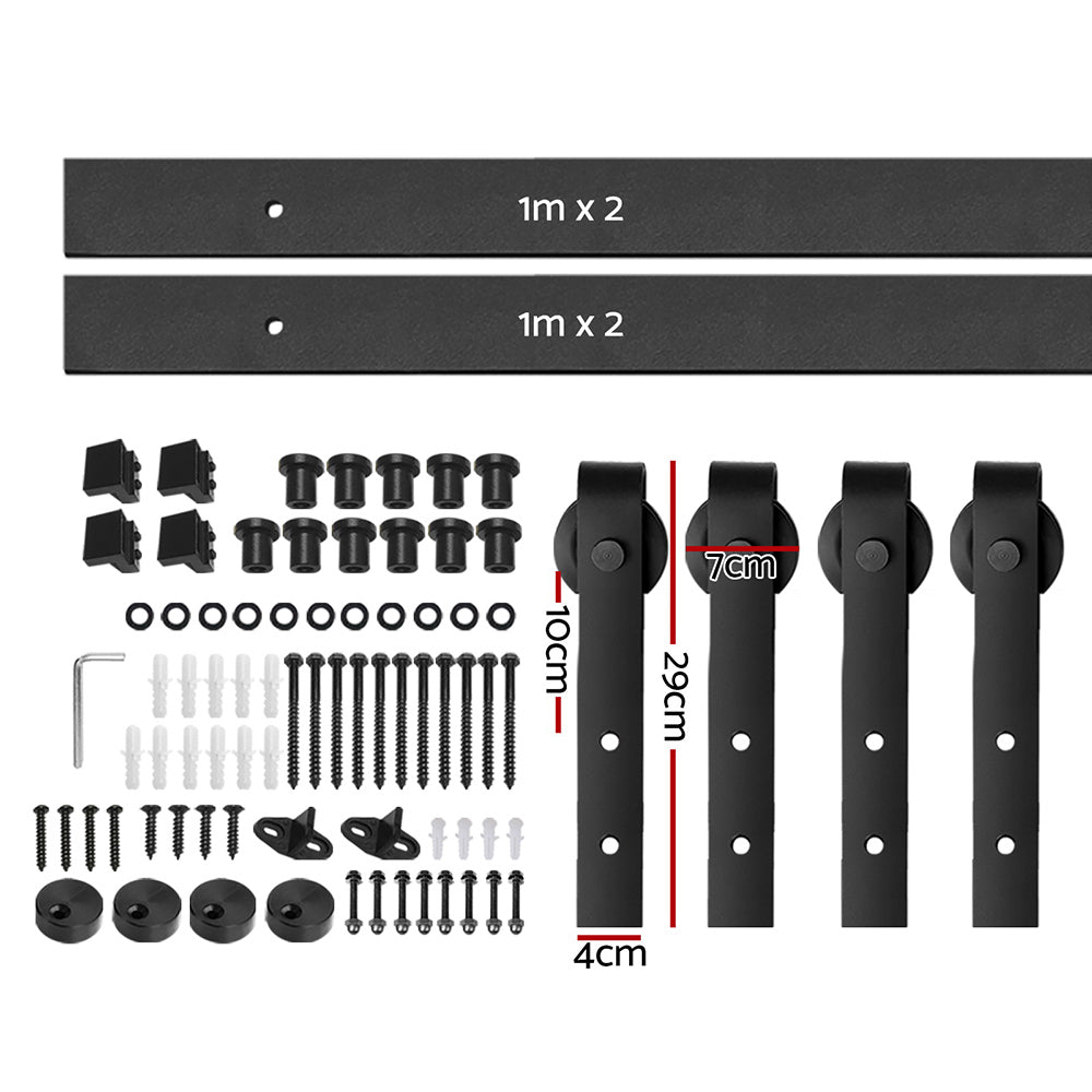 Cefito 4m Sliding Barn Door Hardware Track Set Black