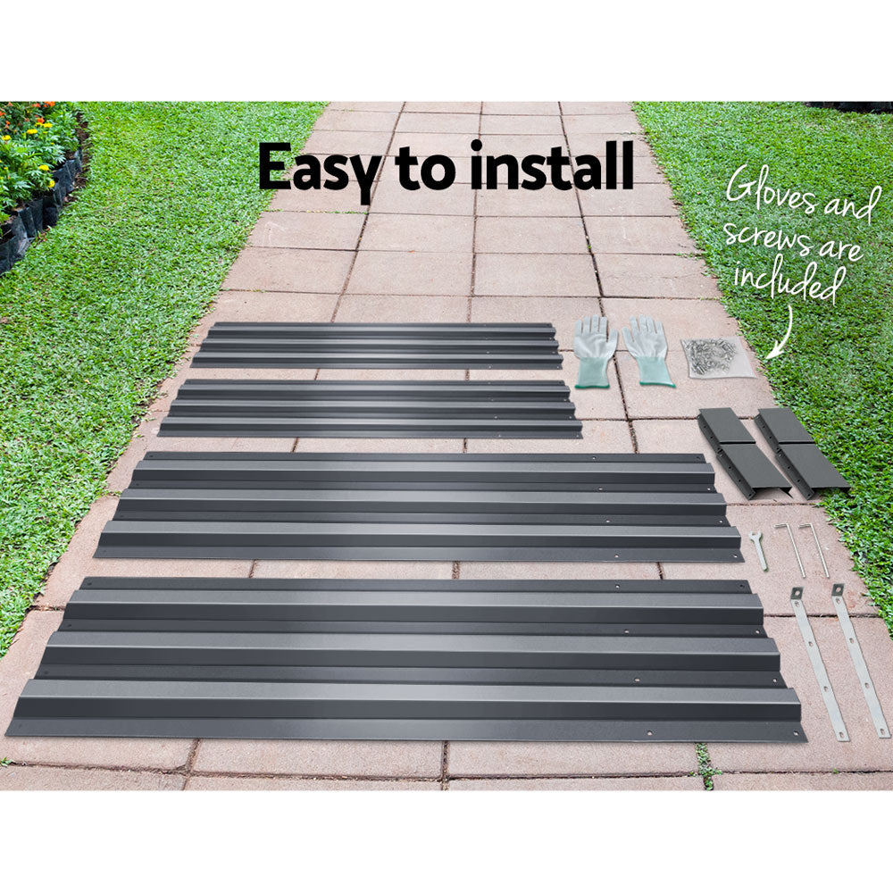 Green Fingers 210x90cm Raised Garden Bed Galvanised Steel Planter Box