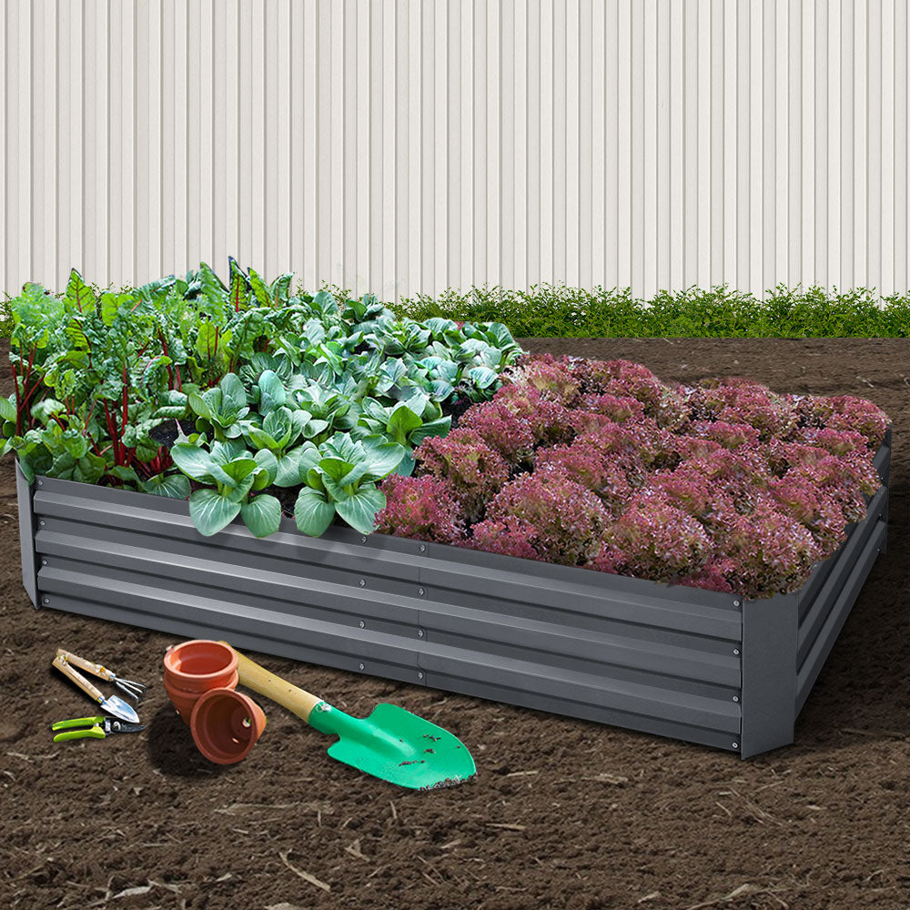 Green Fingers 210x90cm Raised Garden Bed Galvanised Steel Planter Box