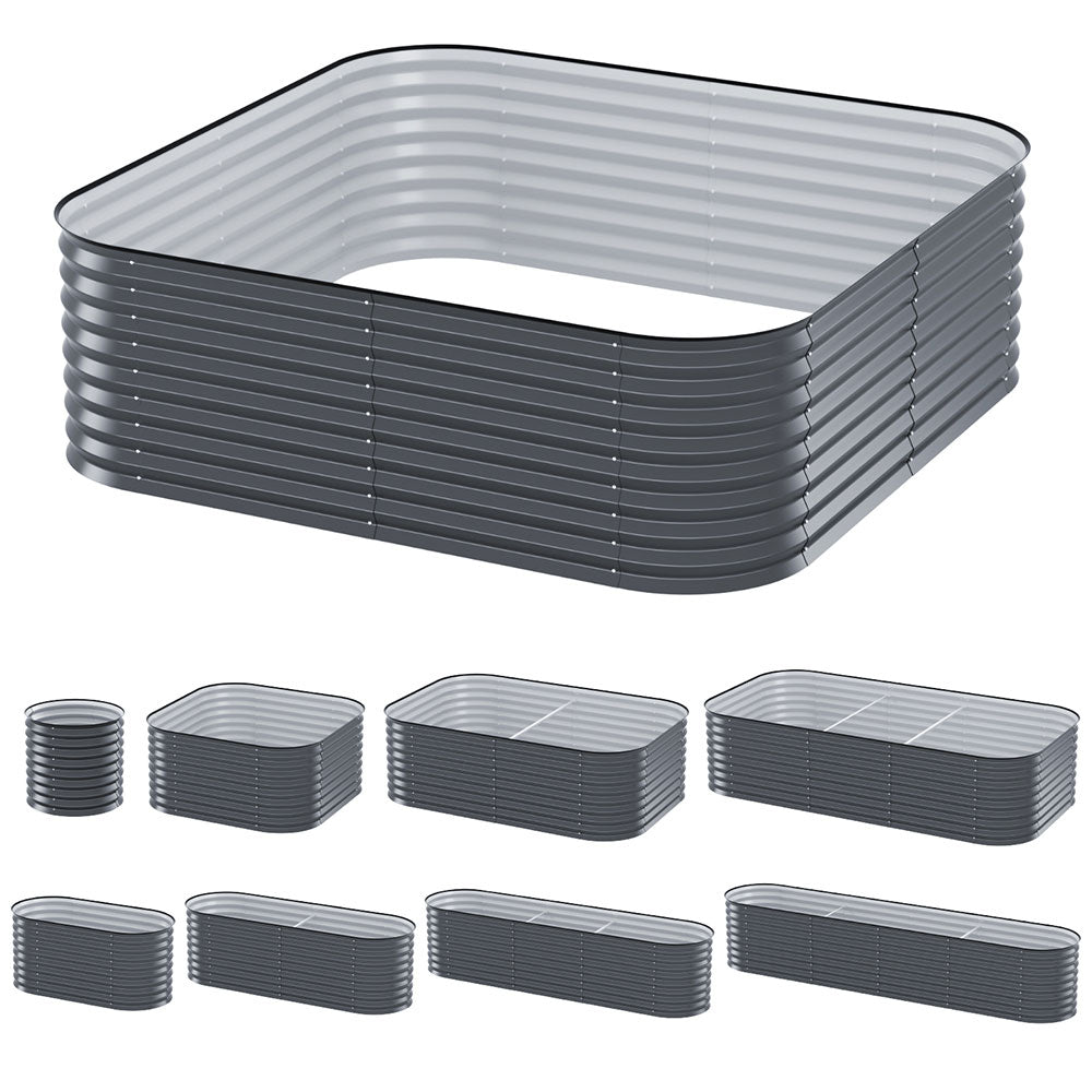 Greenfingers 56cm Modular Planter Box Aluminium Grey