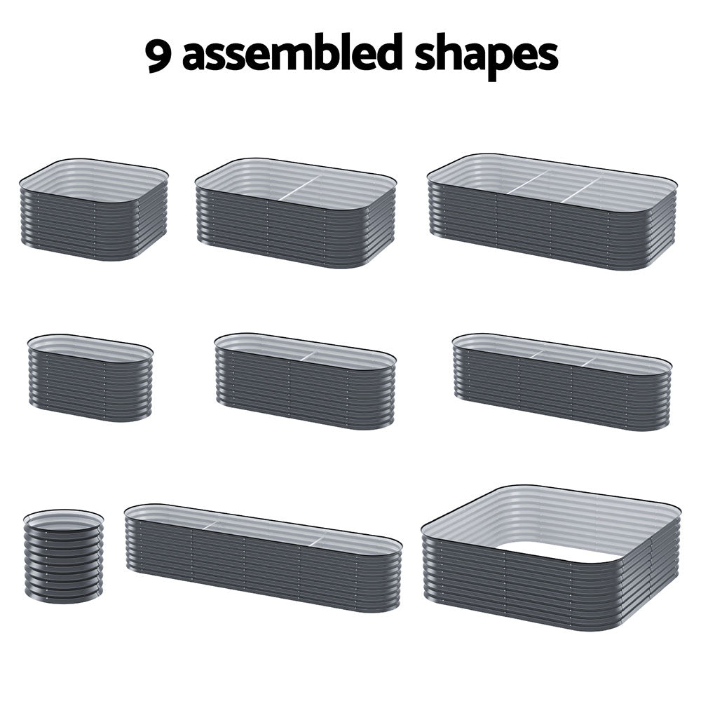 Greenfingers 56cm Modular Planter Box Aluminium Grey