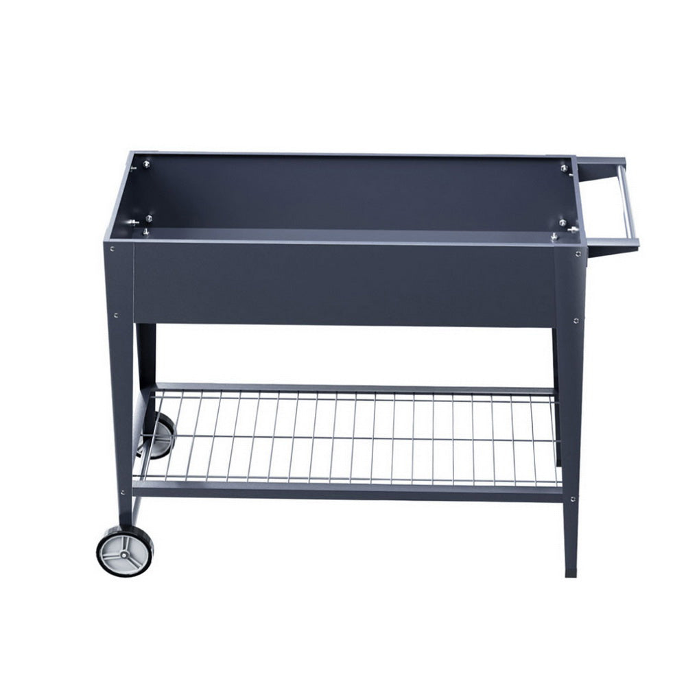 Green Fingers 100x40x80cm Raised Garden Bed Planter Box Aluminium Grey (Set of 2)