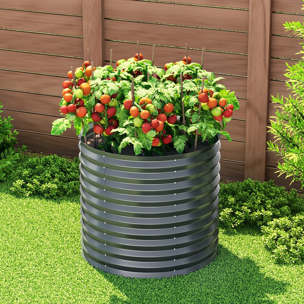 Green Fingers Galvanised Garden Bed 80x68cm Planter Box
