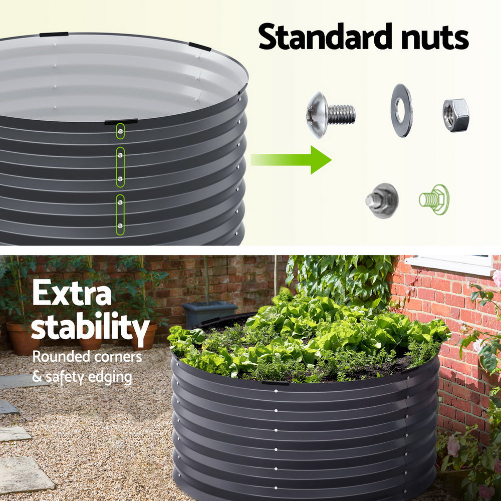 Green Fingers 90x45cm Raised Planter Box Galvanised Steel