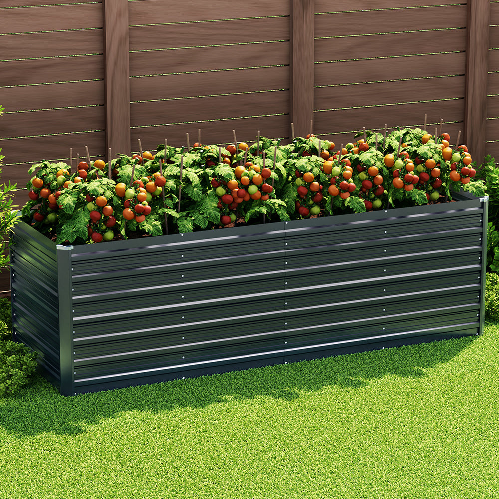 Green Fingers 320x80x77cm Raised Garden Bed Galvanised Planter Box
